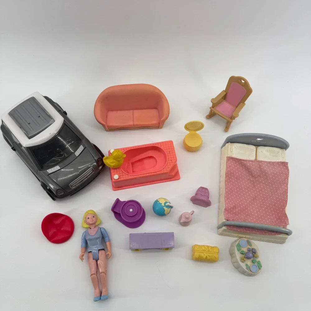 Fisher Price Loving Family Furniture Lot Girls Multicolor Bed Figure Set Vintage